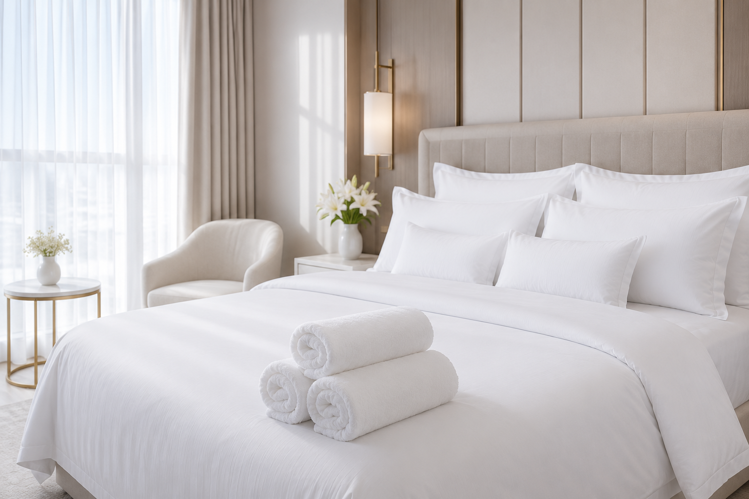 Premium hospitality bed and bath linen